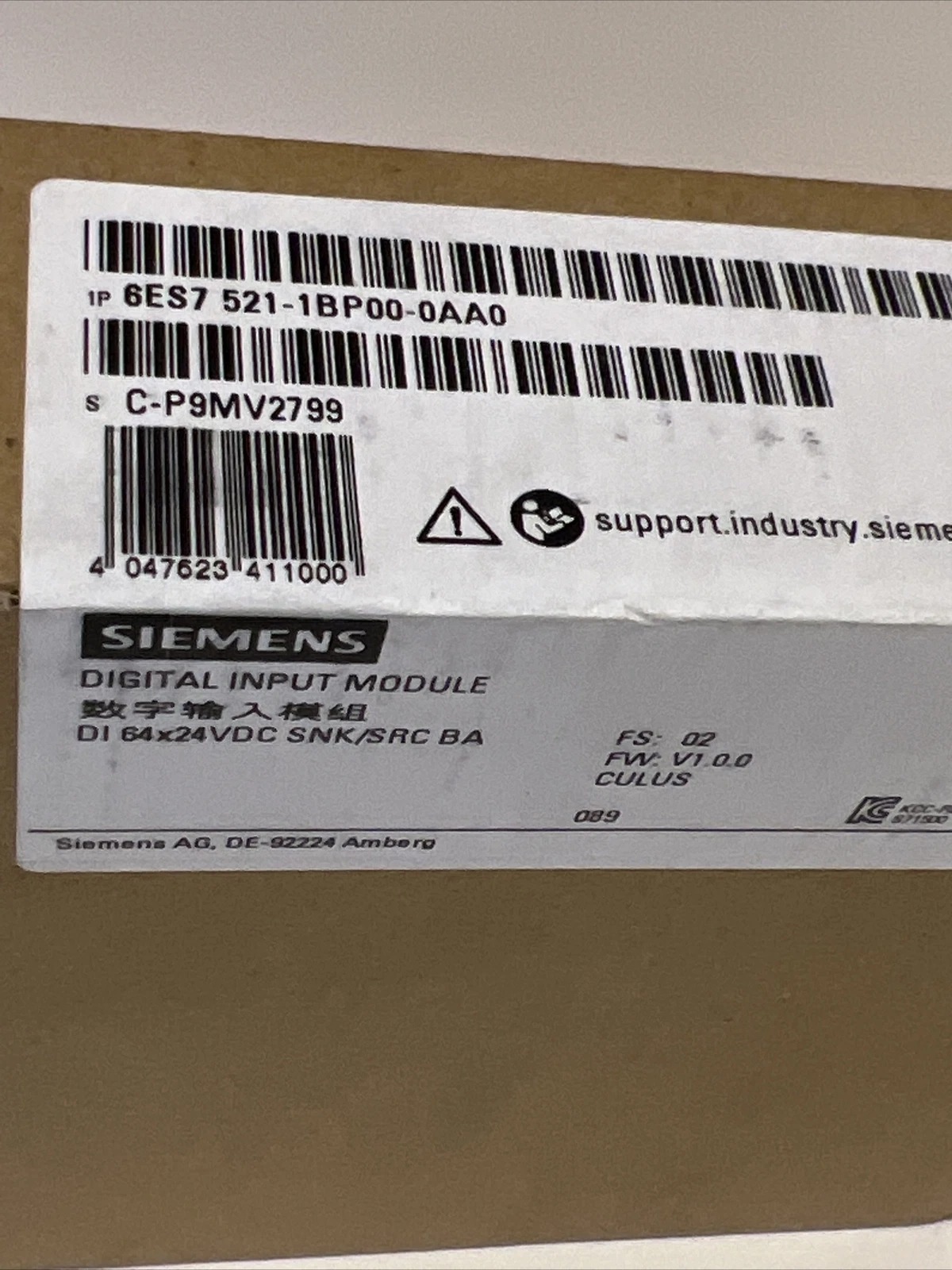 Siemens 6ES7521-1BP00-0AA0  2