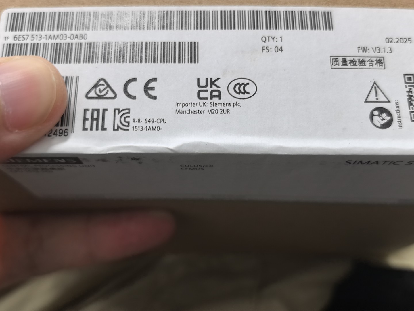 Siemens 6ES7513-1AM03-0AB0 CPU 1513-1 PN SIMATIC S7-1500 Центральный процессор