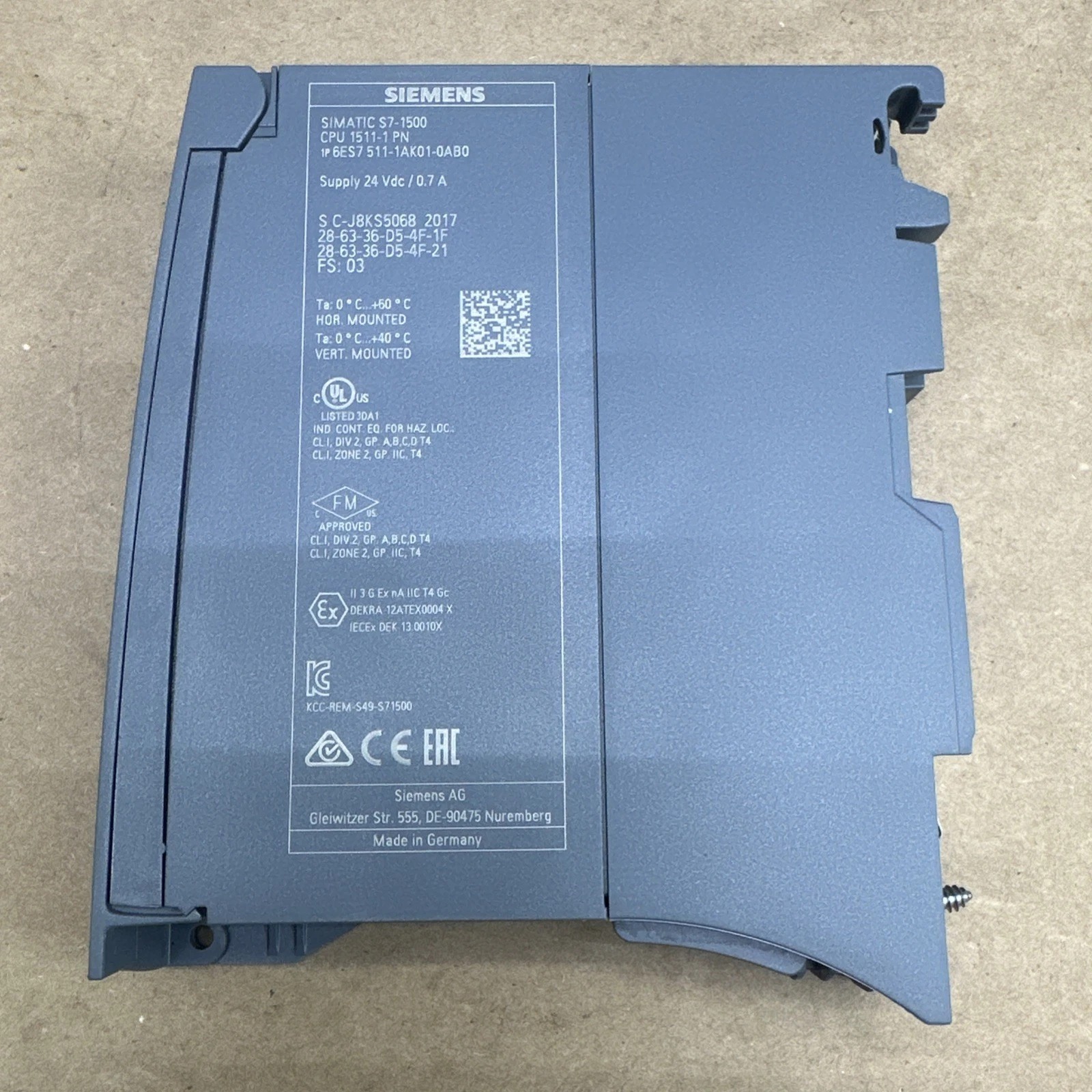 Siemens 6ES7511-1AK01-0AB0 CPU 1511-1 PN SIMATIC S7-1500 Центральный процессор 2