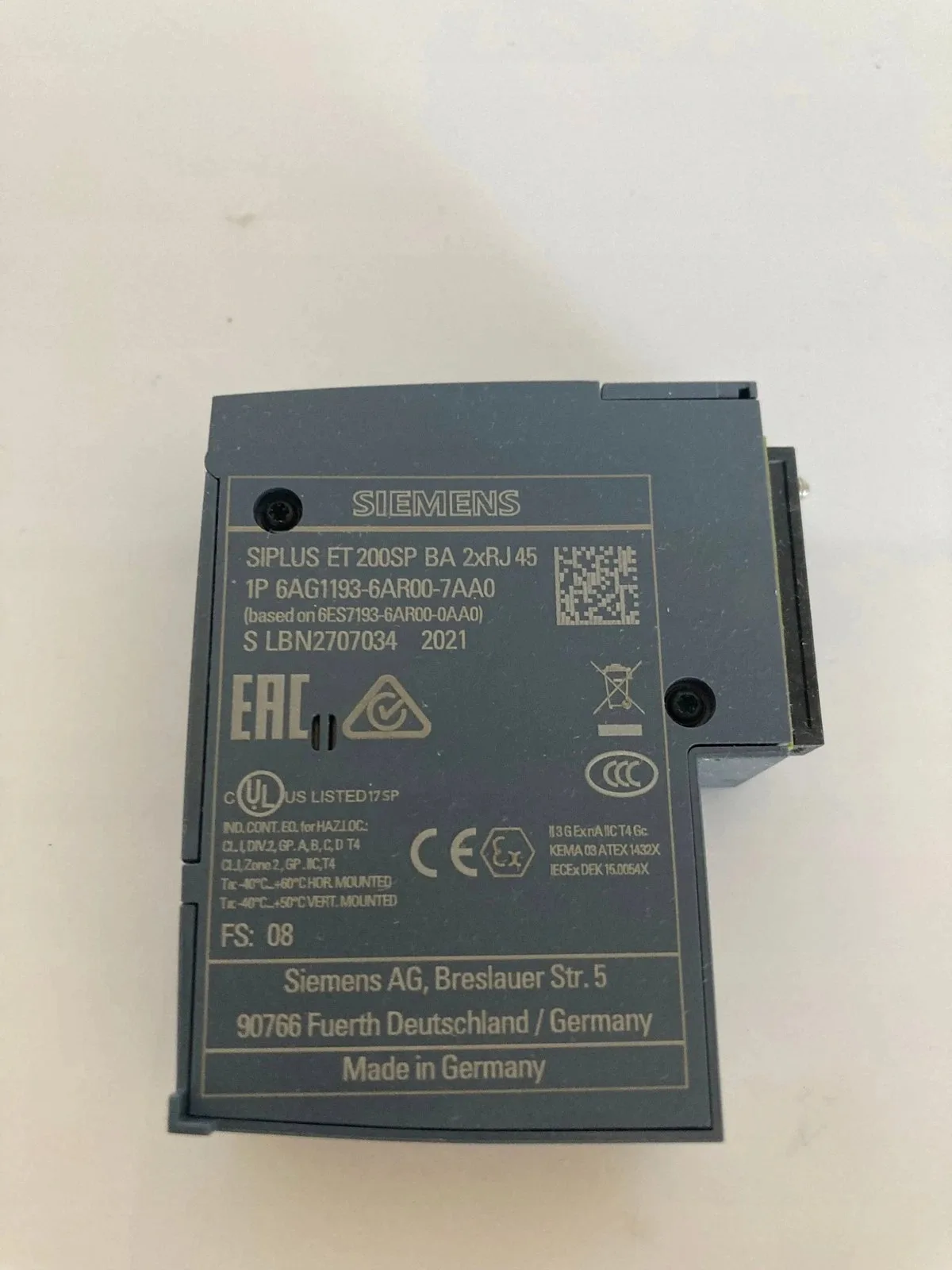 Siemens 6AG1193-6AR00-7AA0 Модуль ET-200 3