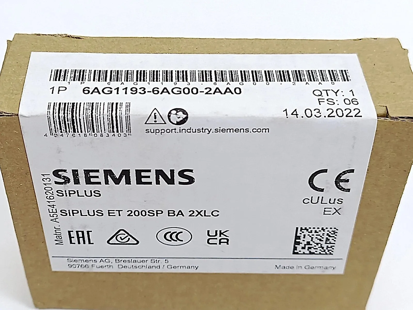 Siemens 6AG1193-6AG00-2AA0 Модуль ET-200 3