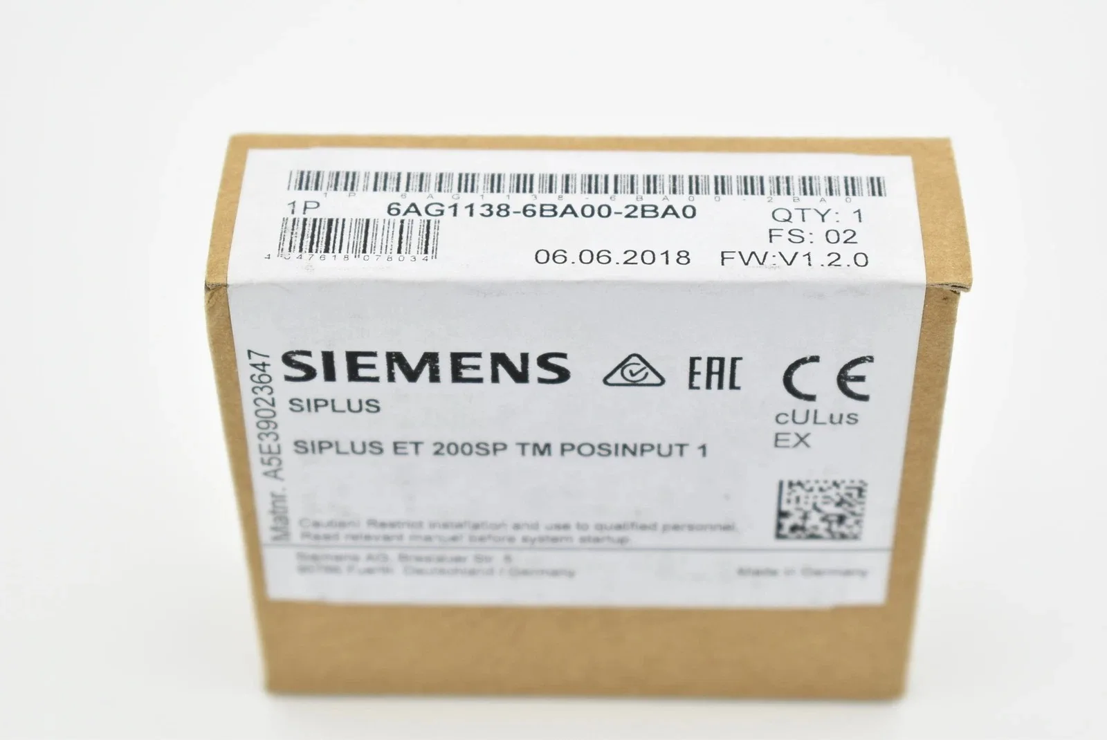 Siemens 6AG1138-6BA00-2BA0 Модуль ET-200 3