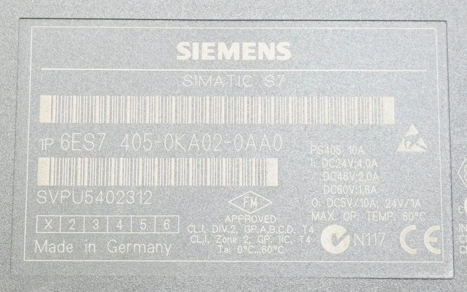 Siemens 6ES7405-0KA02-0AA0 Модуль S7-400 4