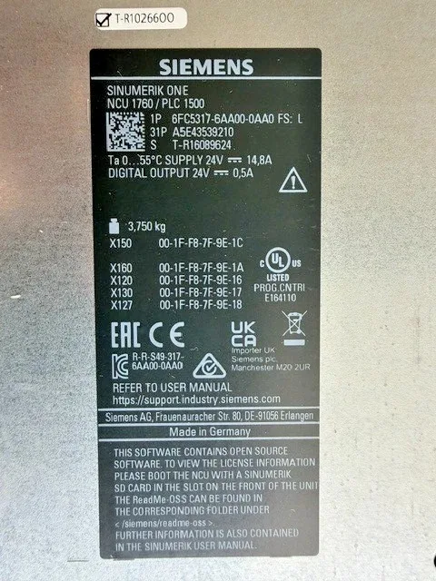 Siemens 6FC5317-6AA00-0AA0 ПЛК / Контроллеры 5