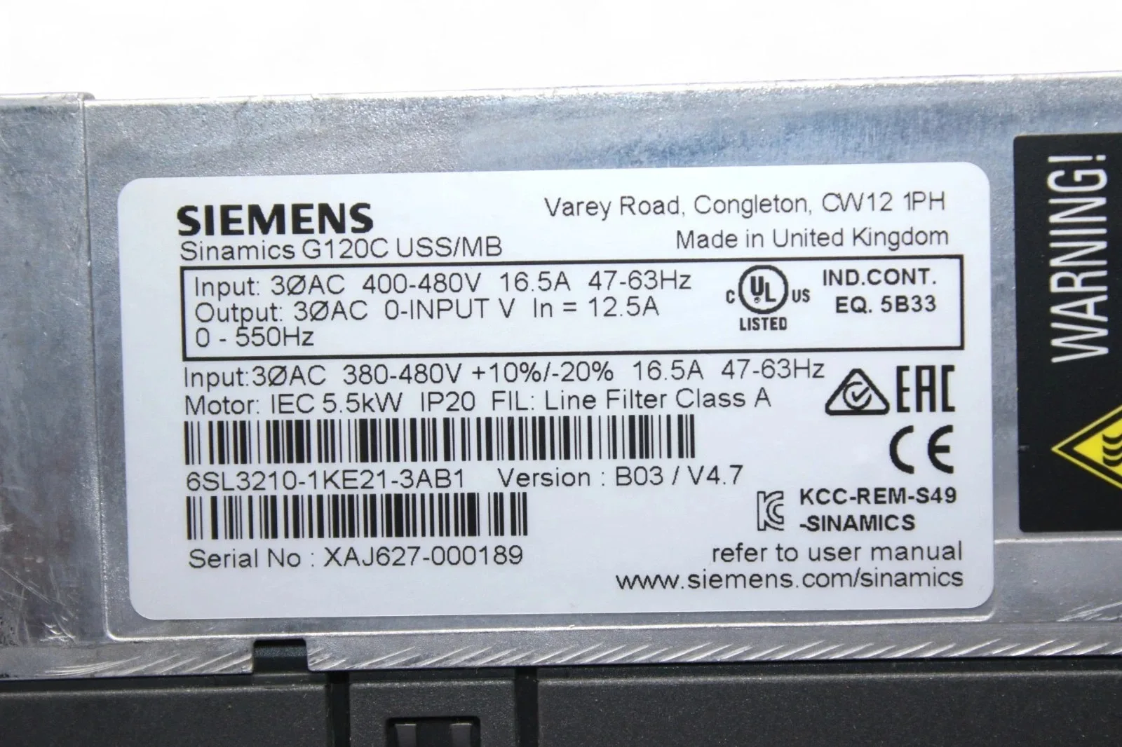 Siemens 6SL3210-1KE21-3AB1 Преобразователь частоты 3