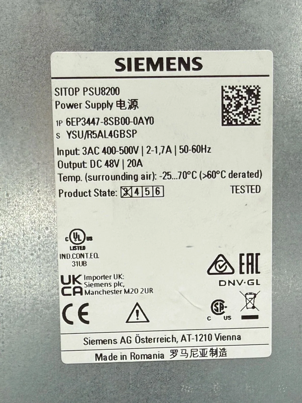 Siemens 6EP3447-8SB00-0AY0 Источник питания переменного тока 5
