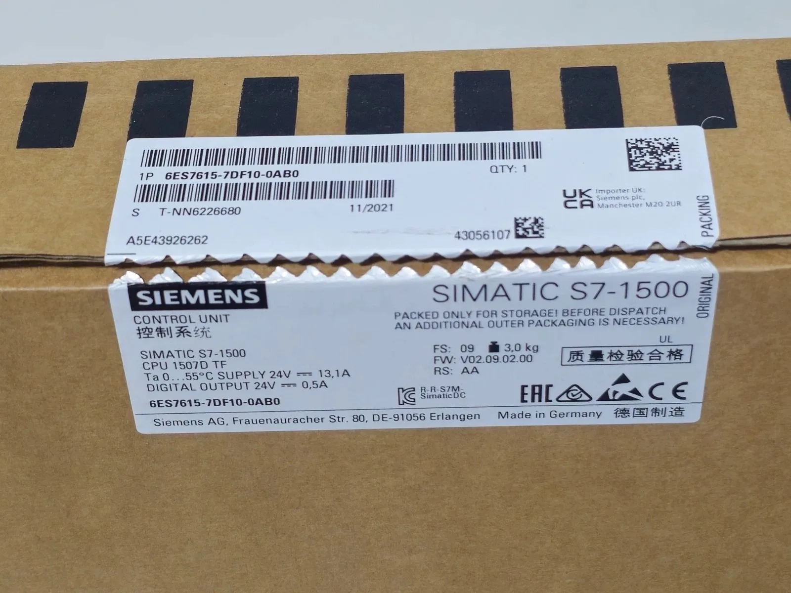 Siemens 6ES7615-7DF10-0AB0 SIMATIC S7-1500 3