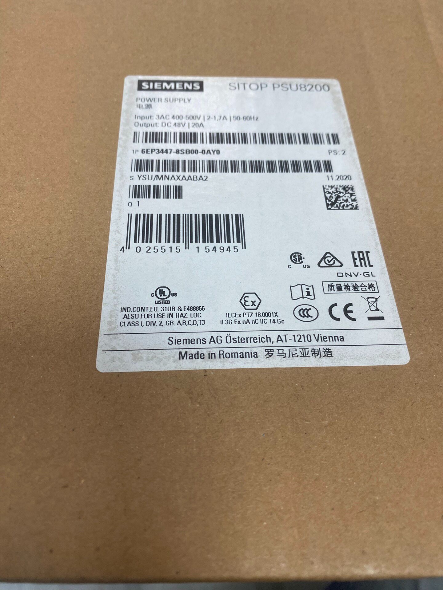 Siemens 6EP3447-8SB00-0AY0 Источник питания переменного тока