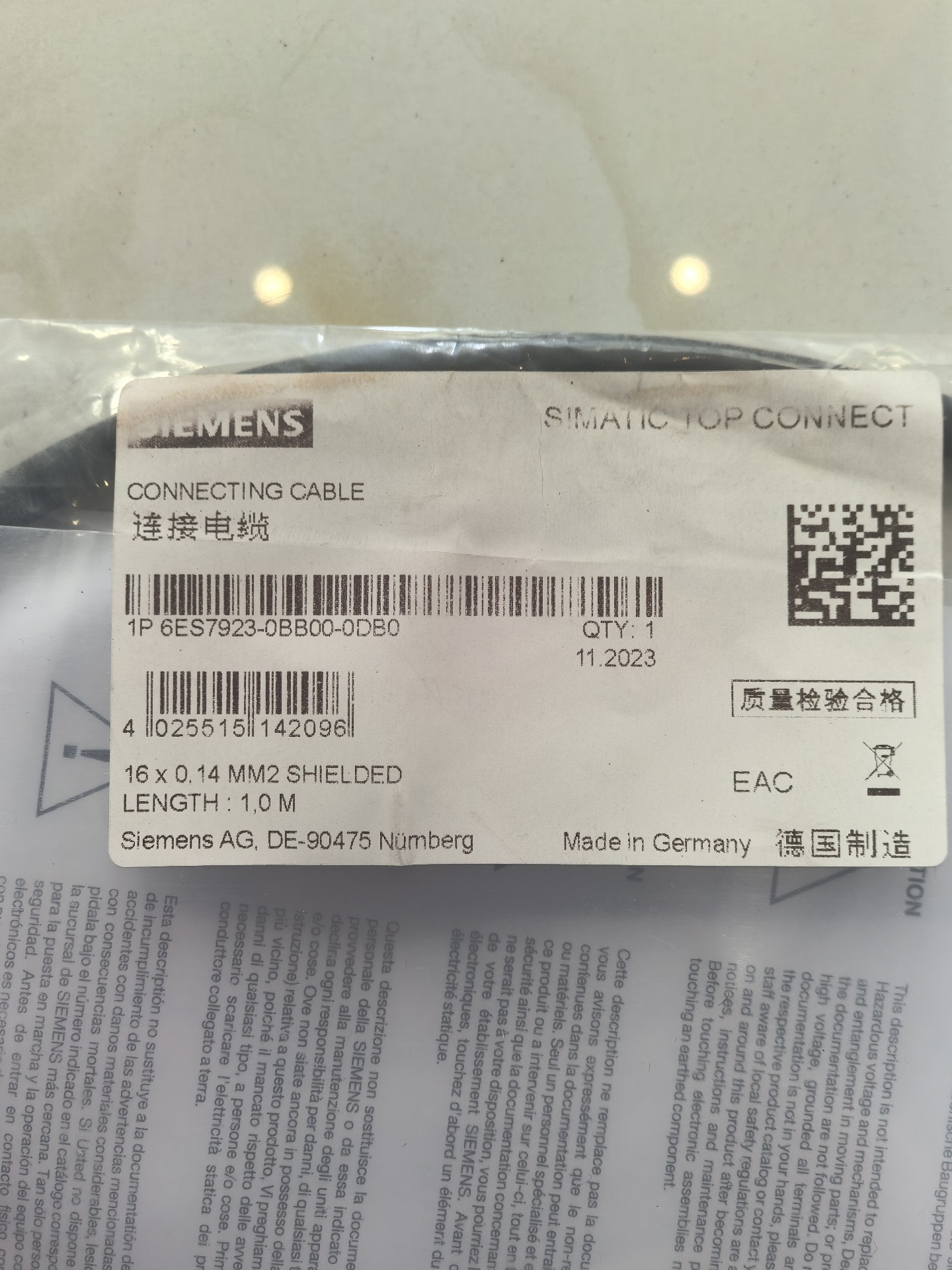 Siemens 6ES7923-0BB00-0DB0 Модуль S7-300