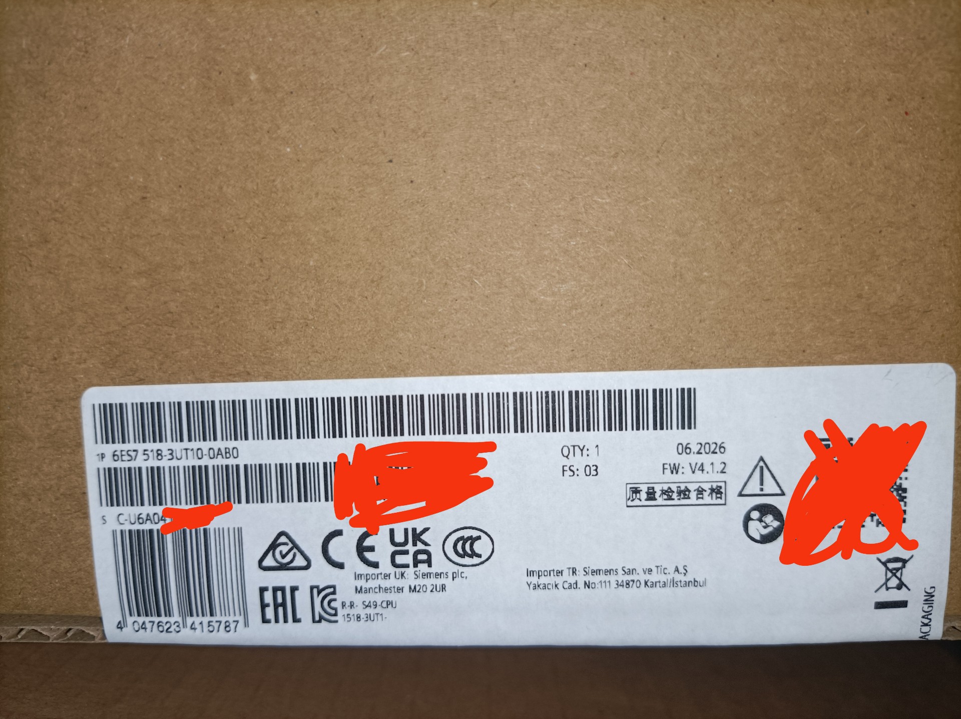 Siemens 6ES7518-3UT10-0AB0 SIMATIC S7-1500