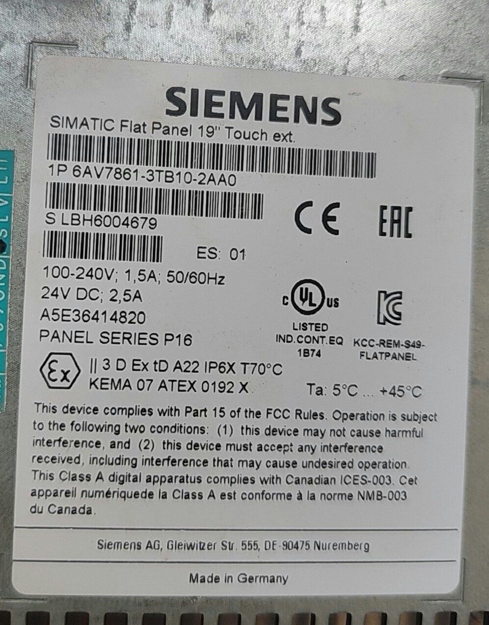 Siemens 6AV7861-3TB10-2AA0 Модуль 2