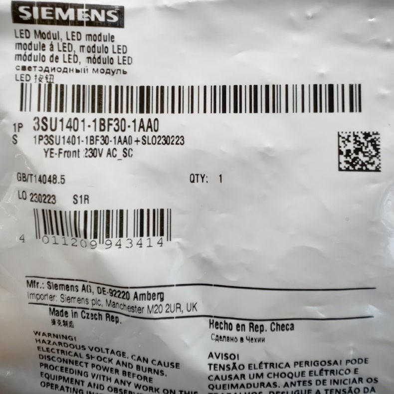 Siemens 3SU1401-1BF30-1AA0 Модуль