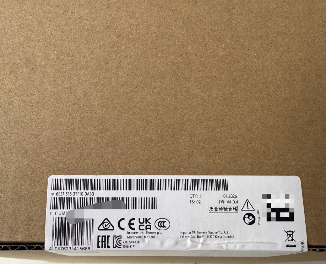 Siemens 6ES7516-3UP10-0AB0 SIMATIC S7-1500