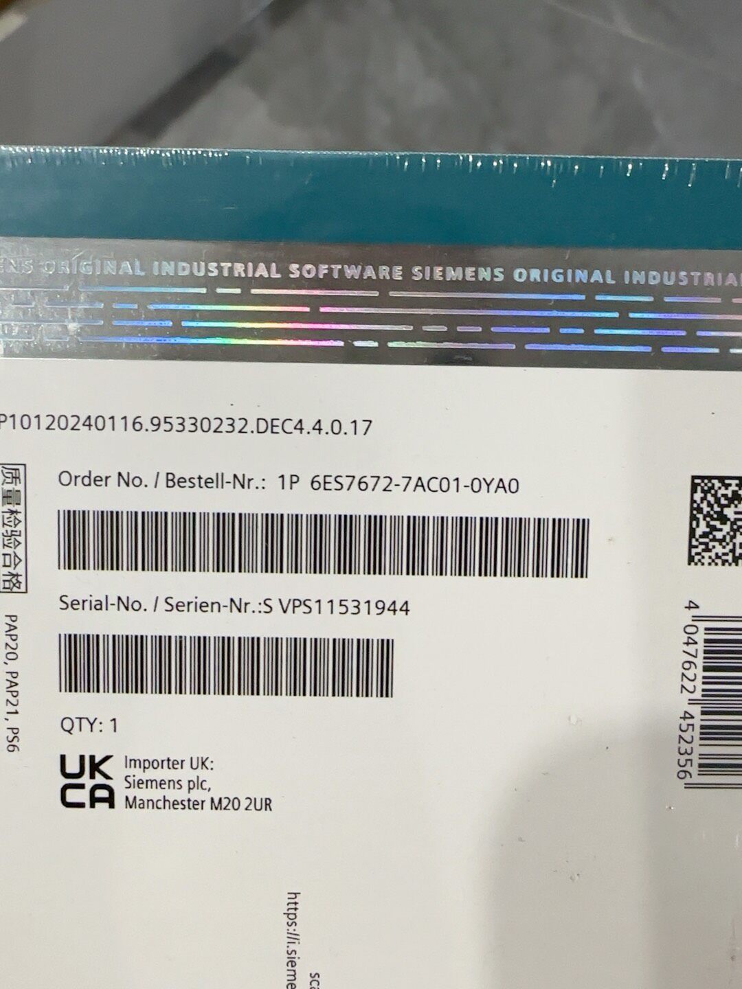 Siemens 6ES7672-7AC01-0YA0 SIMATIC S7-1500