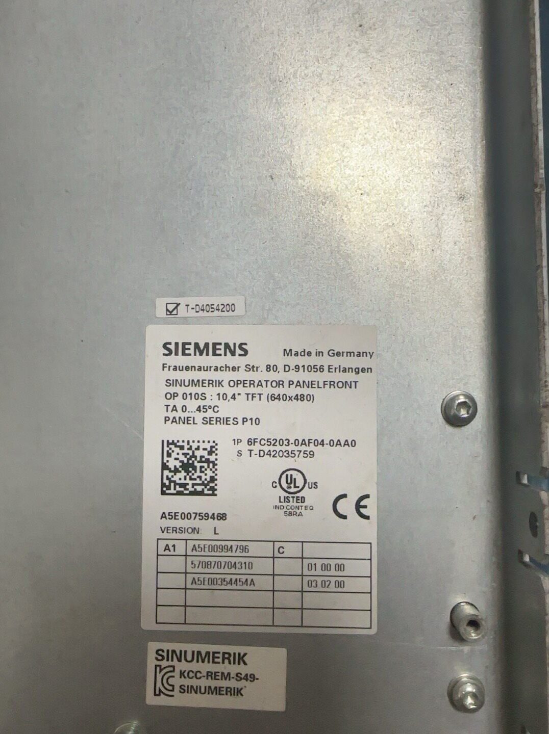 Siemens 6FC5203-0AF04-0AA0 Серия OP 3
