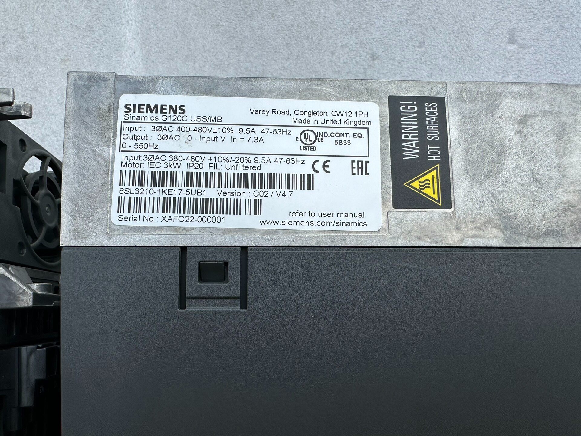 Siemens 6SL3210-1KE17-5UB1 Преобразователь частоты 3