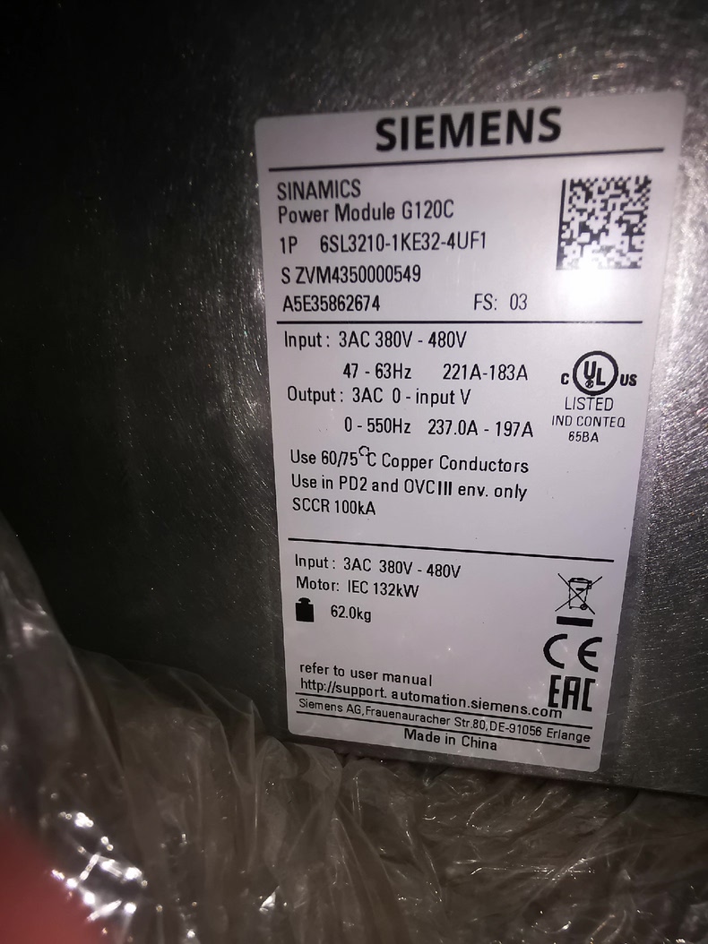 Siemens 6SL3210-1KE32-4UF1 Преобразователь частоты 2