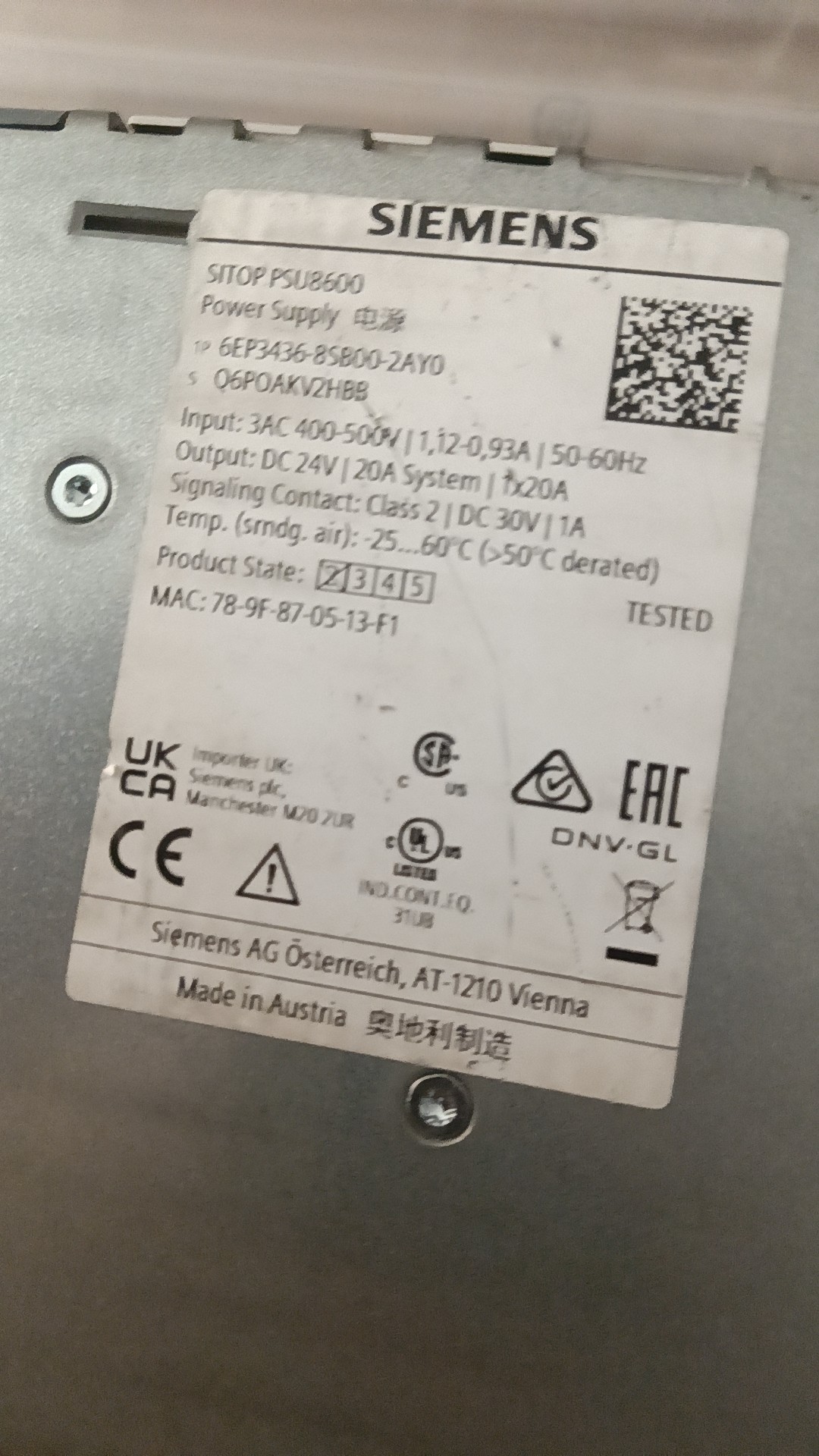 Siemens 6EP3436-8SB00-2AY0 Источник питания постоянного тока 3