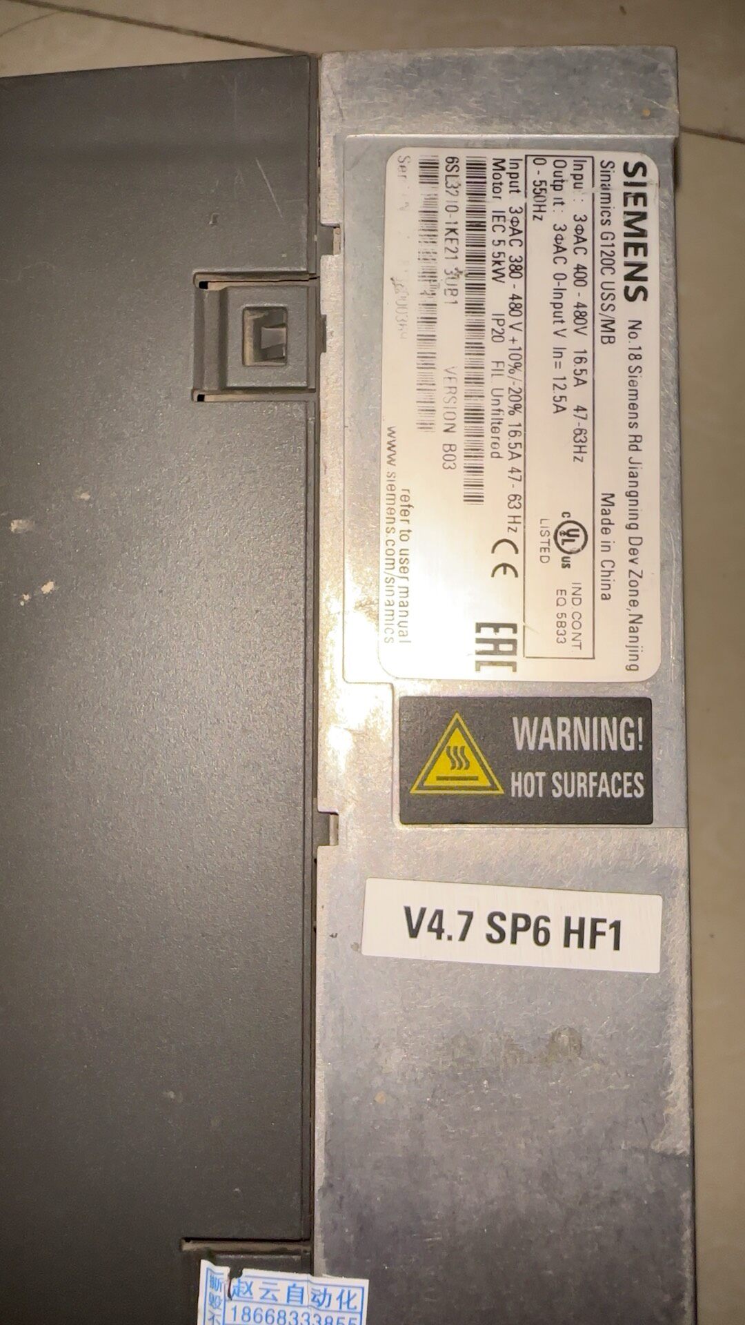 Siemens 6SL3210-1KE21-3UB1 Преобразователь частоты 3
