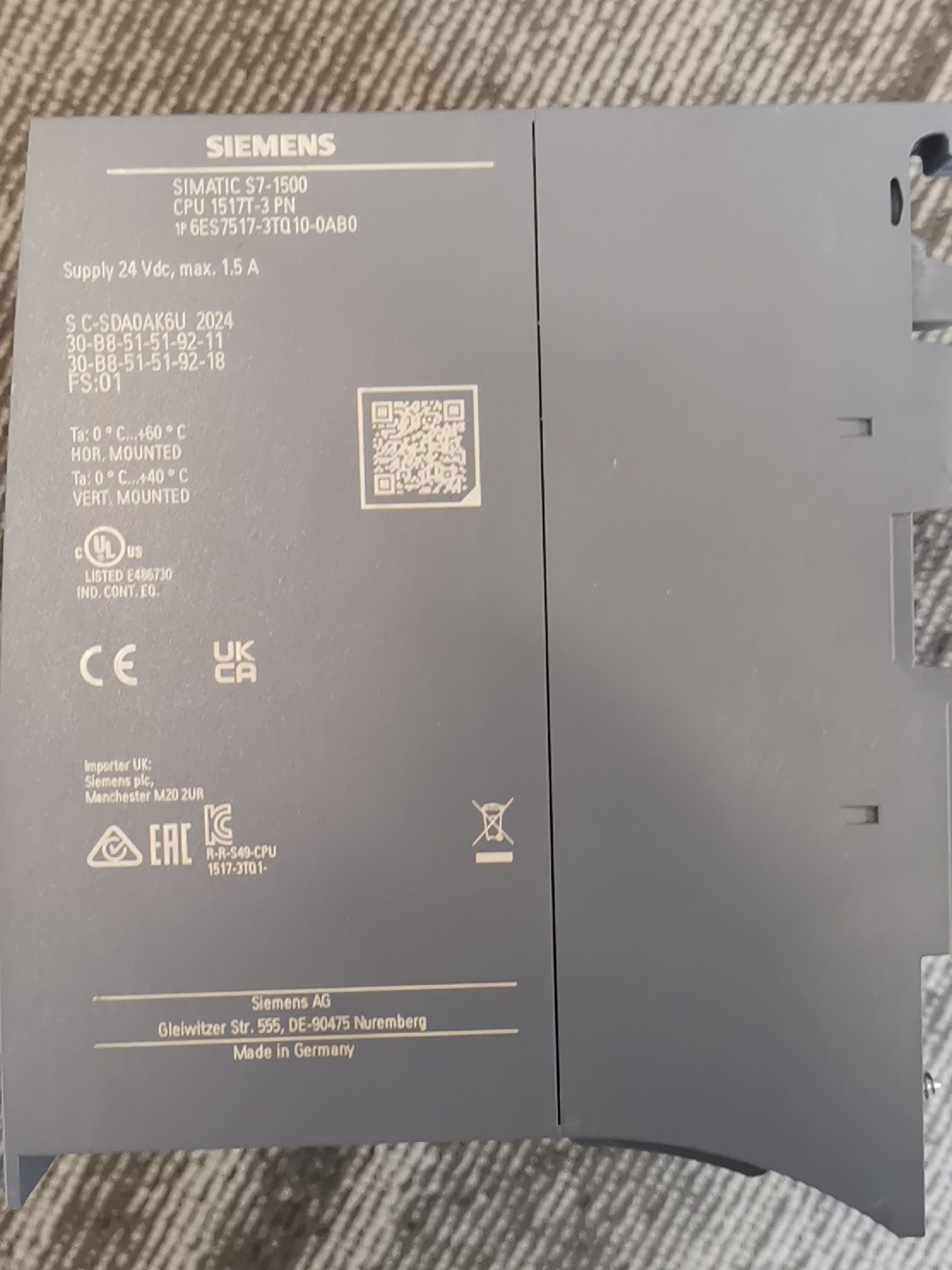 Siemens 6ES7517-3TQ10-0AB0 SIMATIC S7-1500