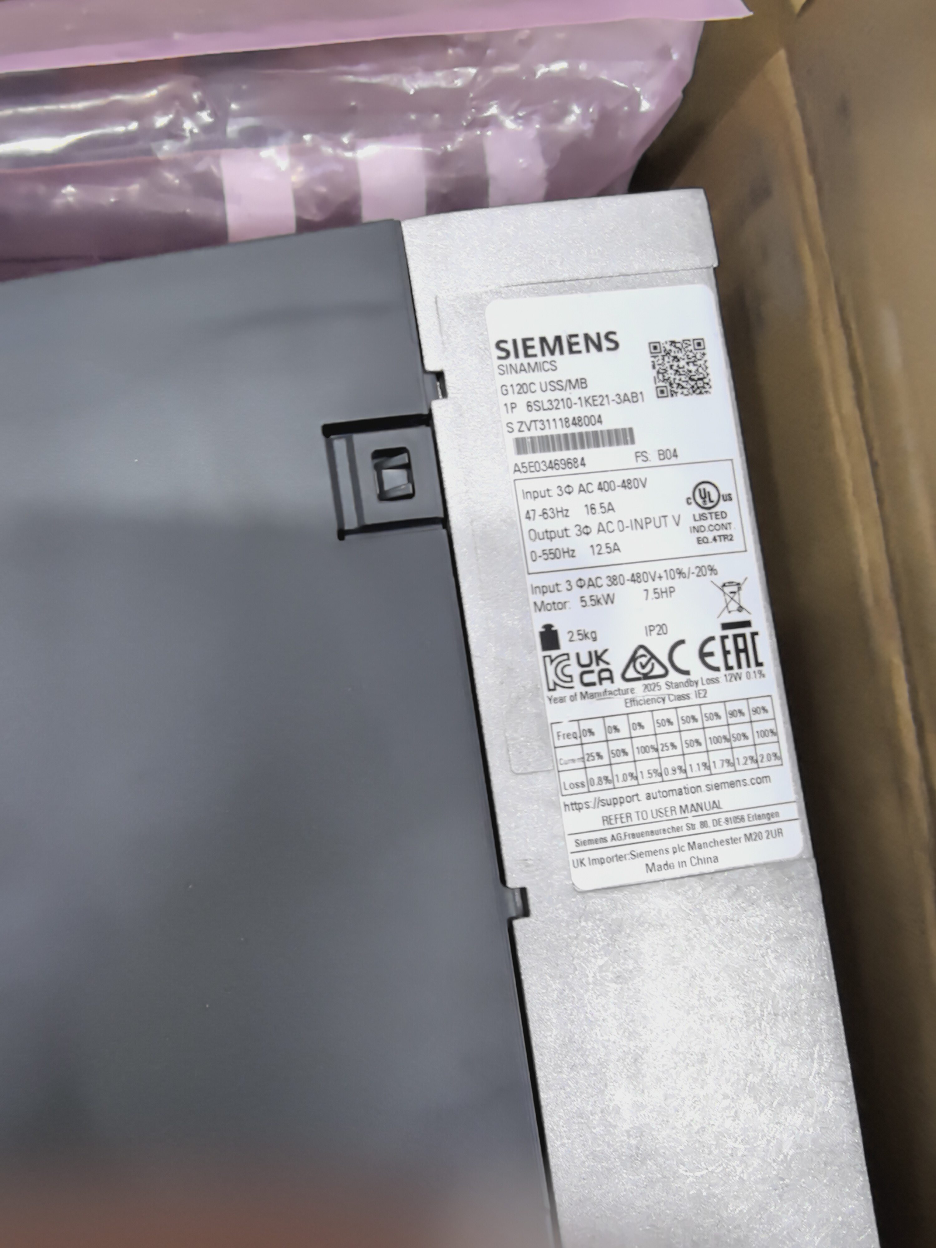 Siemens 6SL3210-1KE21-3AB1 Преобразователь частоты