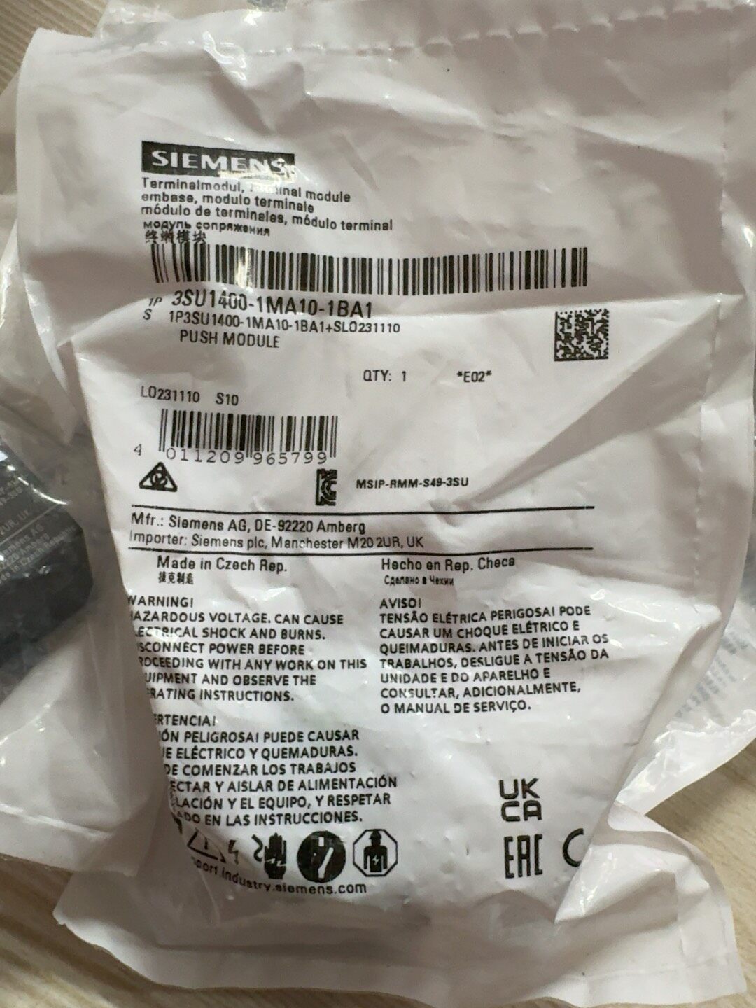 Siemens 3SU1400-1MA10-1BA1 Модуль 2