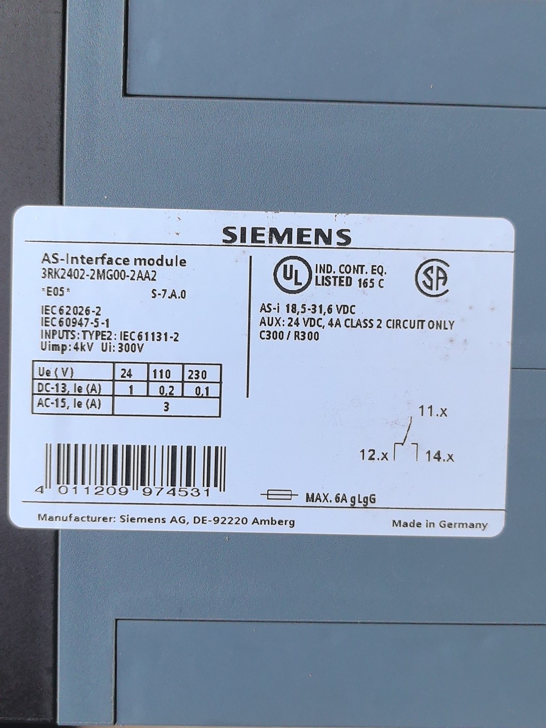 Siemens 3RK2402-2MG00-2AA2 Модуль 3