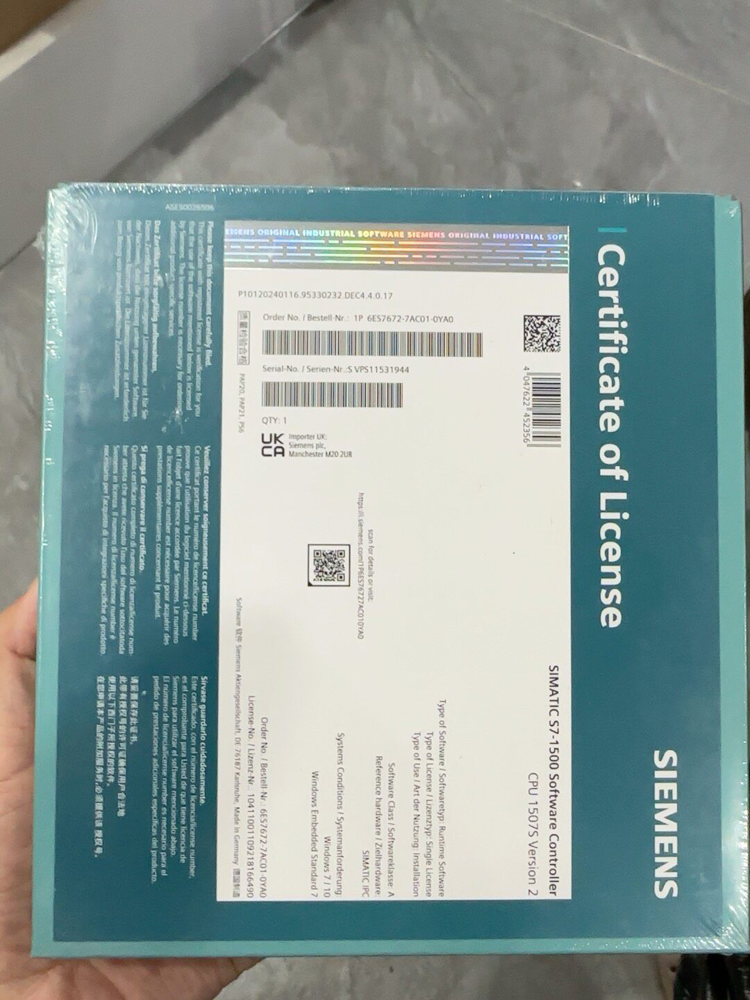 Siemens 6ES7672-7AC01-0YA0 SIMATIC S7-1500 2
